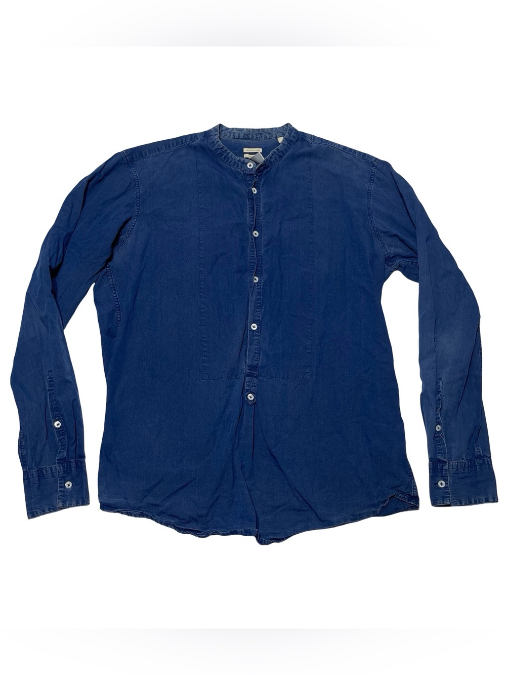 Massimo Alba Mens Blue Jean Long Sleeve Casual Cotton Button Shirt Italy Size M